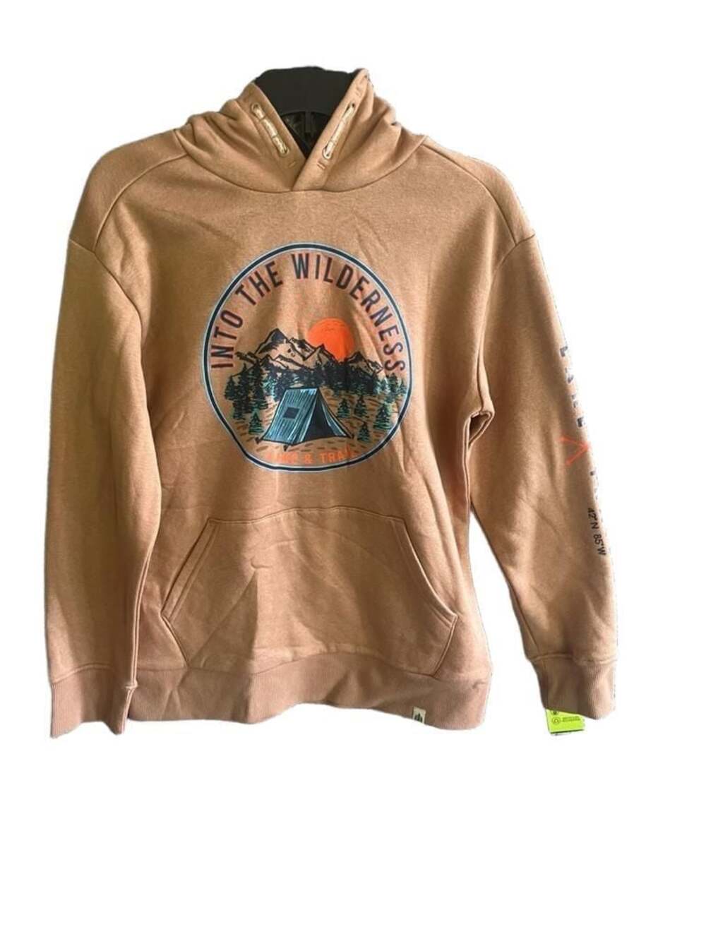 Lake & Trail Into the Wilderness Camping Hoodie Sweatshirt Youth Size L 10/12 Br